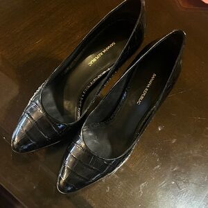 Banana Republic Black Croc-Patterned Heels